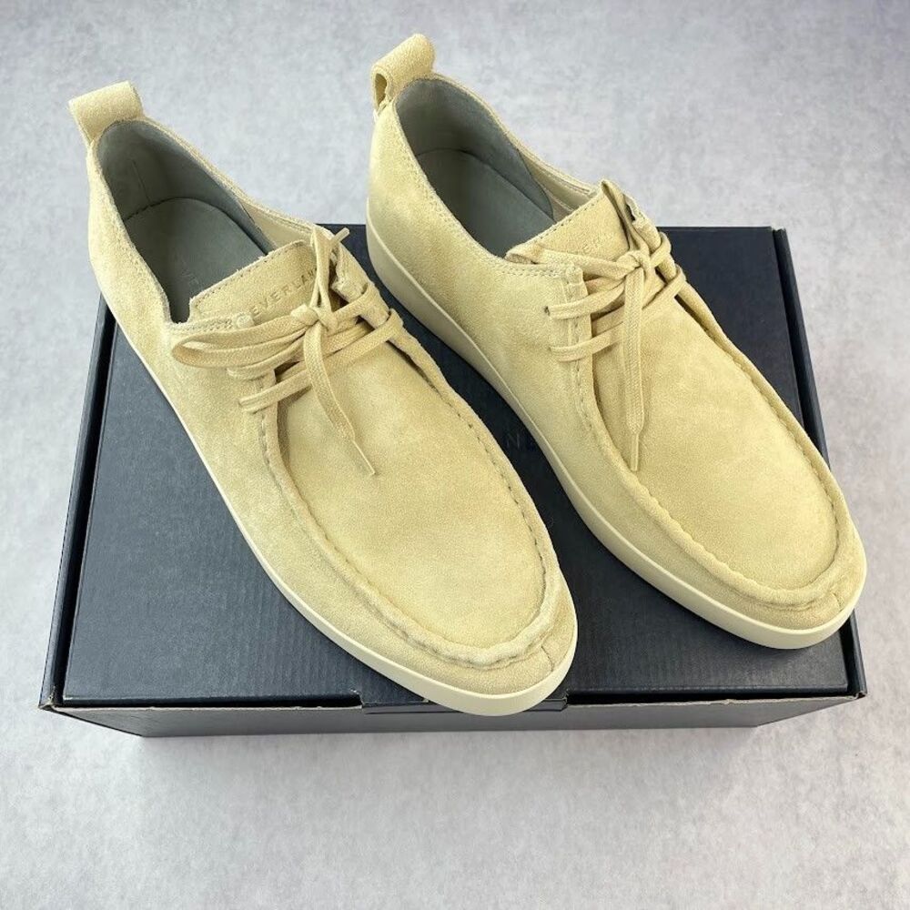 Everlane Suede Leather Shoe Mens Size 7 Beige The Desert Shoe Lace Up Wallabee